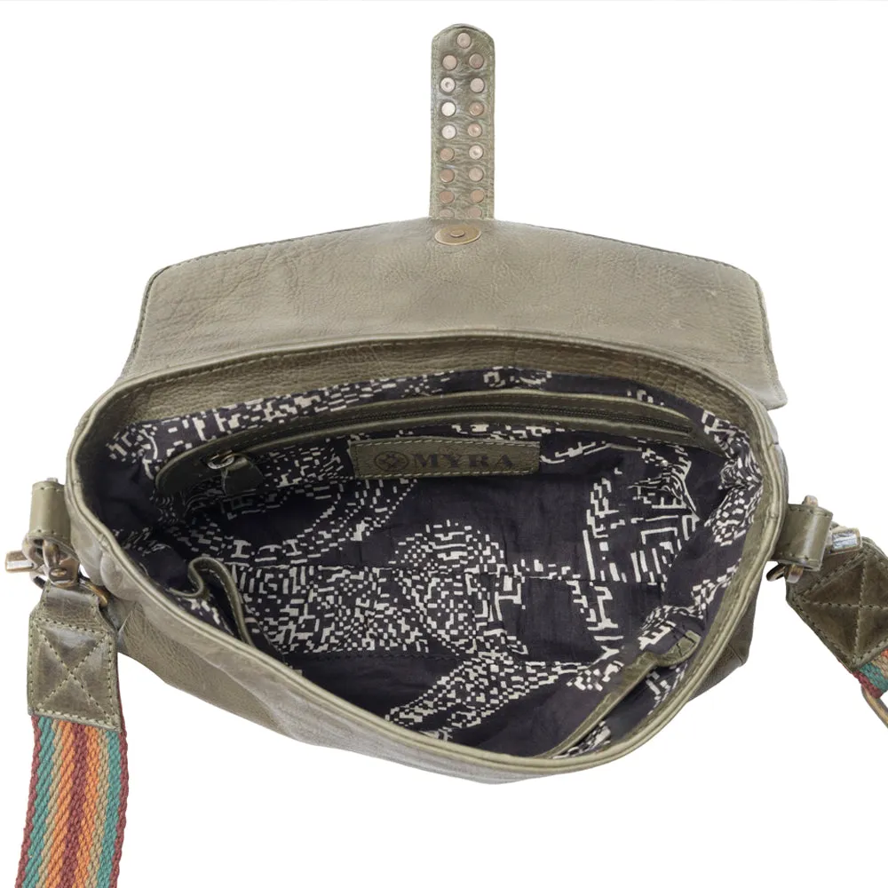 Pine Cone Leather Bag In Olive sold by Myra Bag product image thumbnail 5