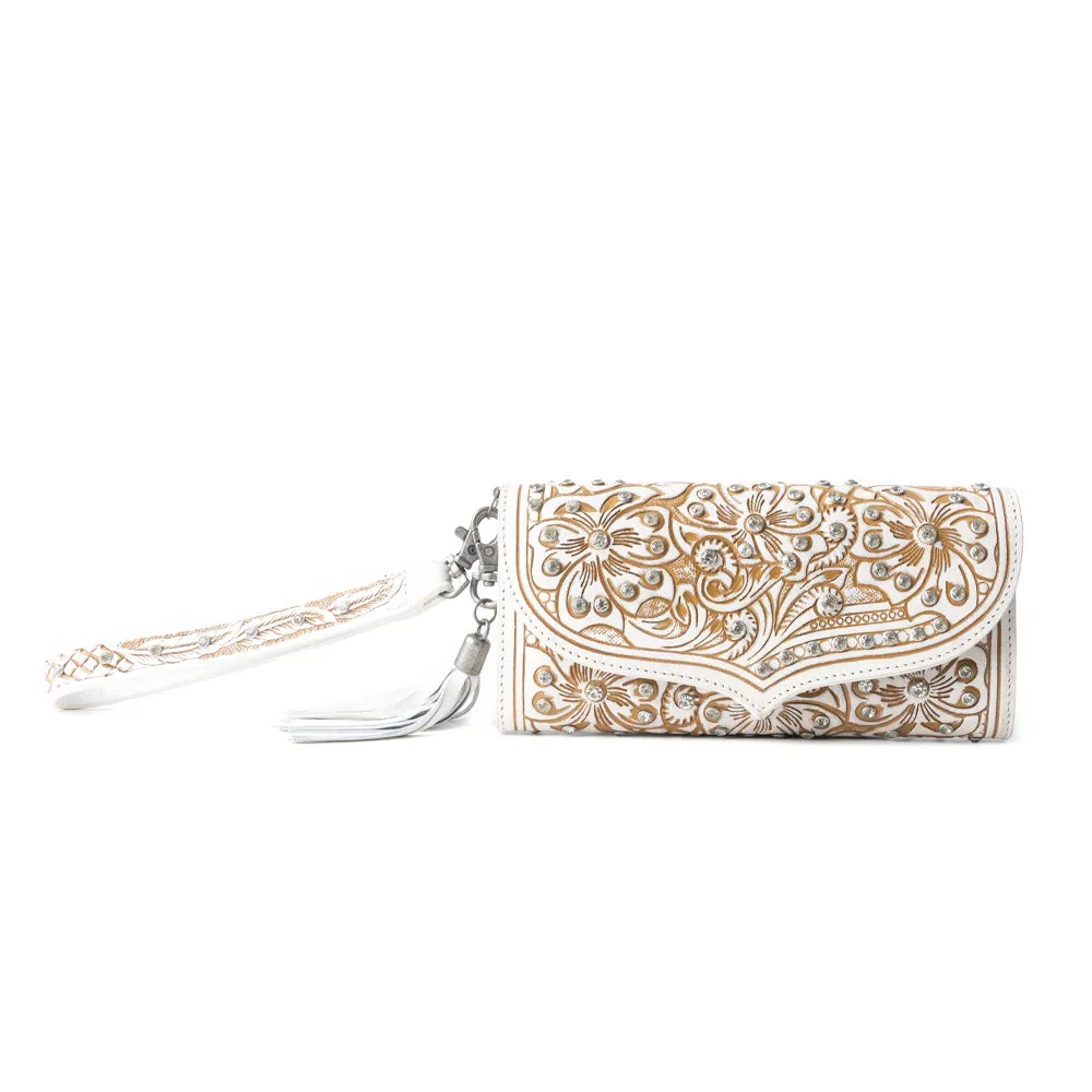 Sparkling Desert Moon Luxe Wallet In Chocolate White sold by Myra Bag