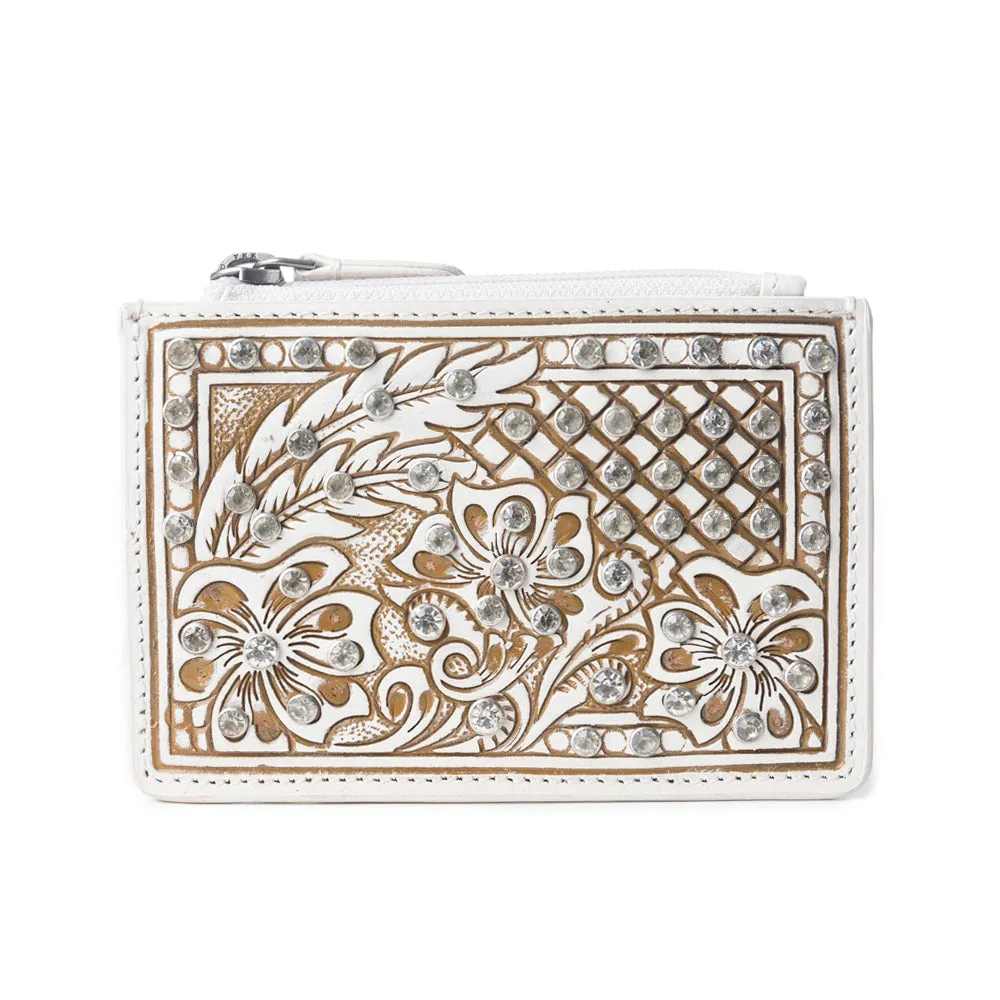 Sparkling Desert Moon Credit Card Holder In Chocolate White sold by Myra Bag