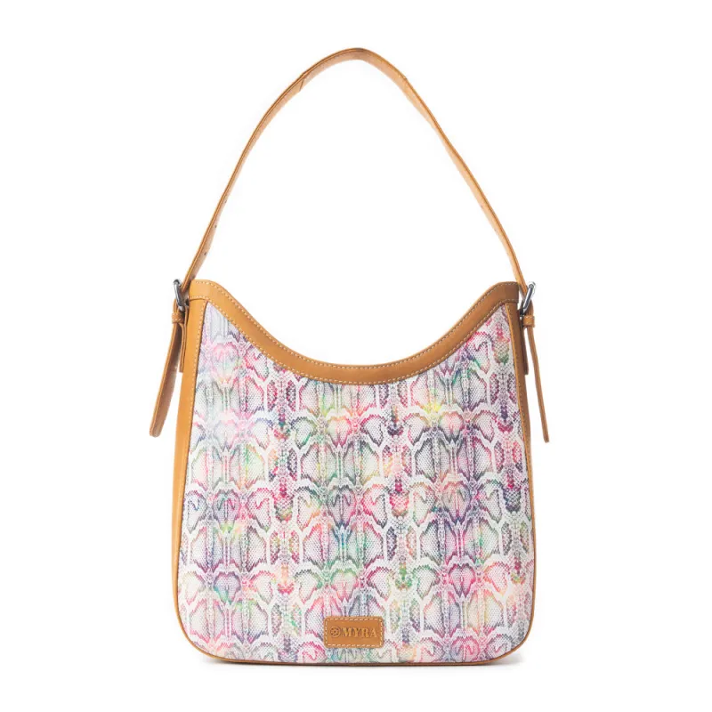 Desert Snow Leopard Leather Bag In Multicolor sold by Myra Bag