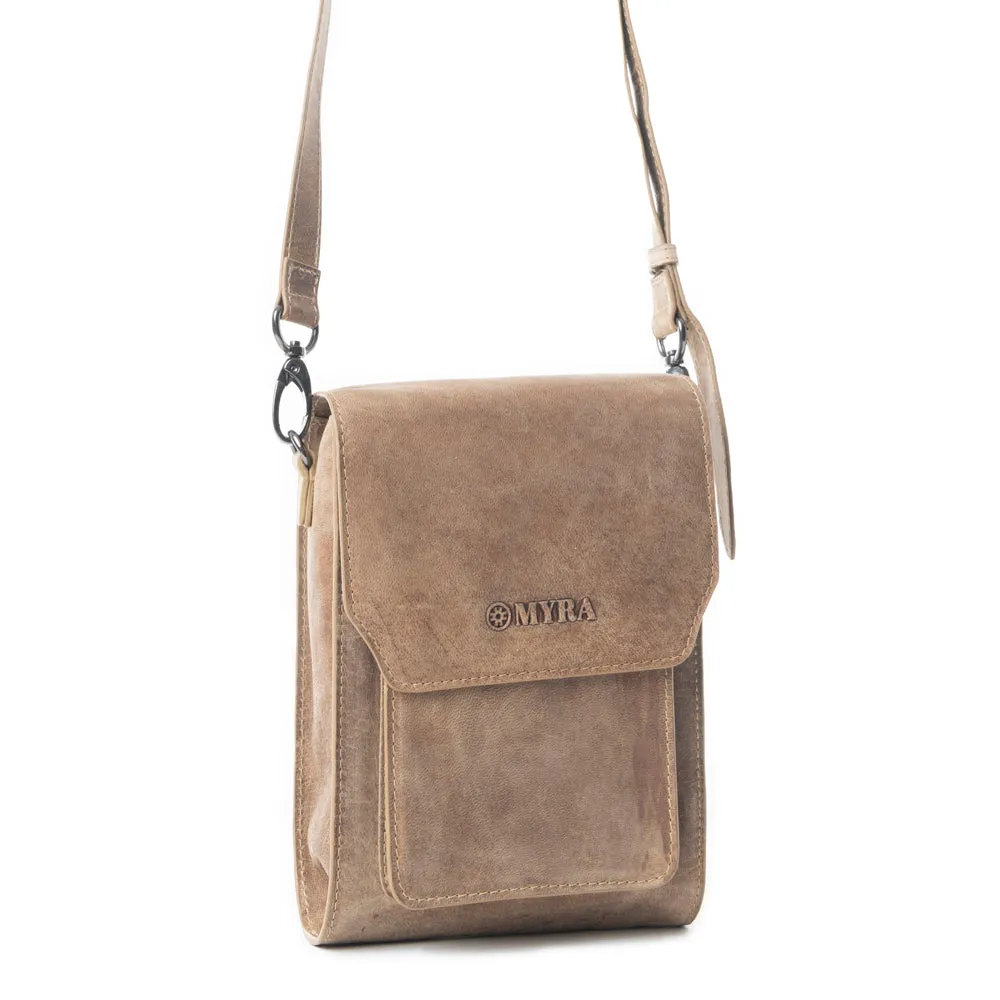 Padrina Trail Leather Bag In Dark Sand sold by Myra Bag product image thumbnail 3