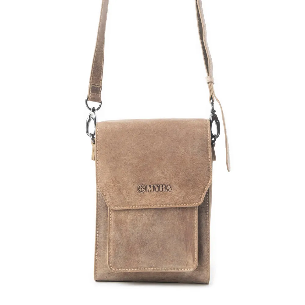 Padrina Trail Leather Bag In Dark Sand sold by Myra Bag