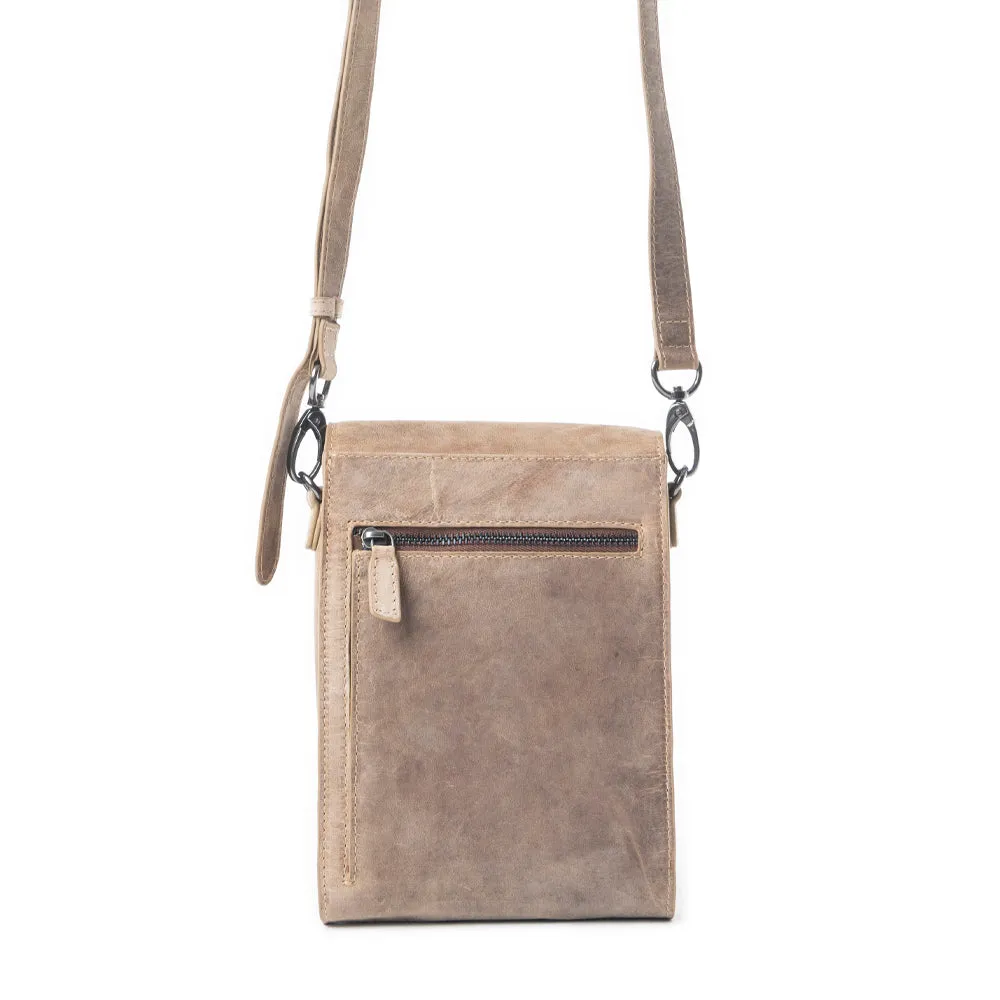 Padrina Trail Leather Bag In Dark Sand sold by Myra Bag product image thumbnail 4