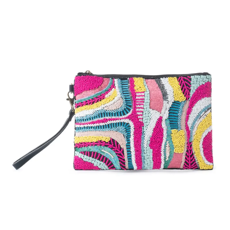 Flowing River Pouch In  Pink sold by Myra Bag