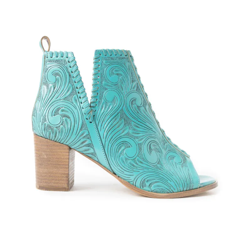 Persimmonee Heels In Turquoise sold by Myra Bag