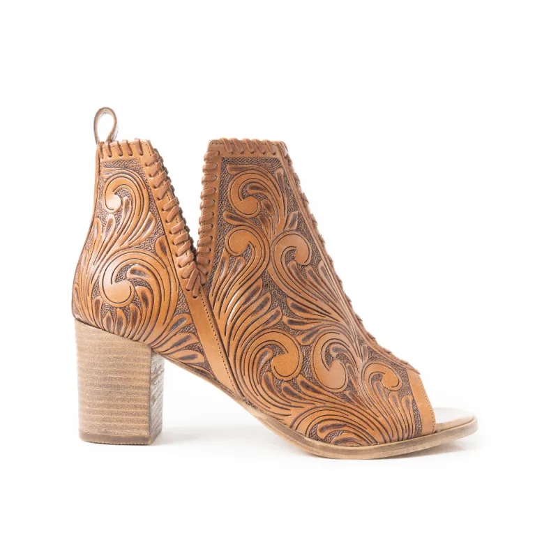 Persimmonee Heels In Dark Brown sold by Myra Bag