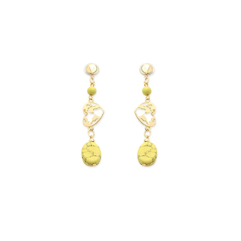 Rugged Heart Earrings In Yellow sold by Myra Bag