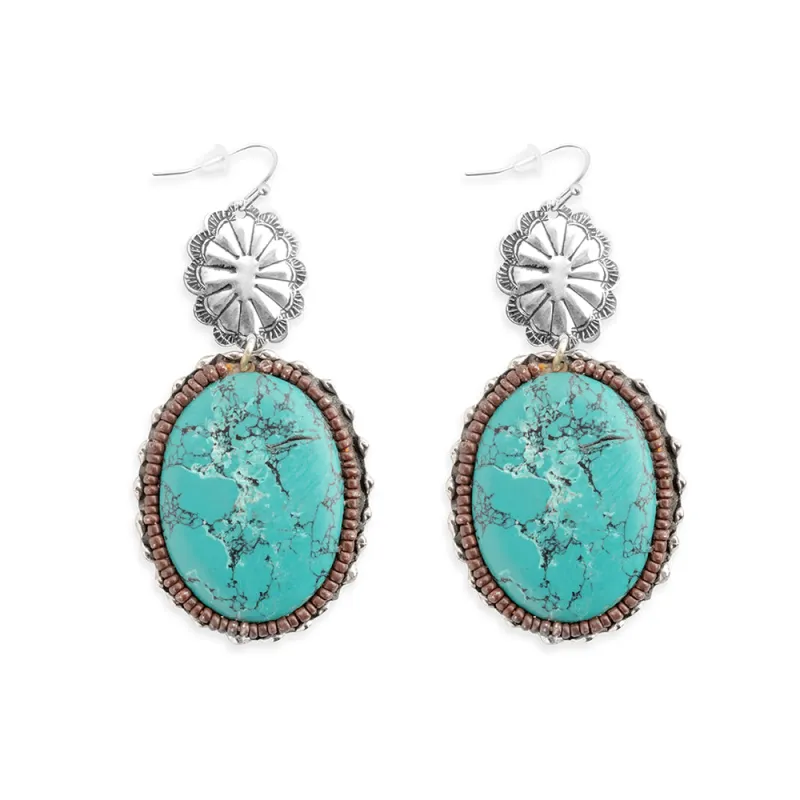 Conchos Midas Earrings In Blue sold by Myra Bag