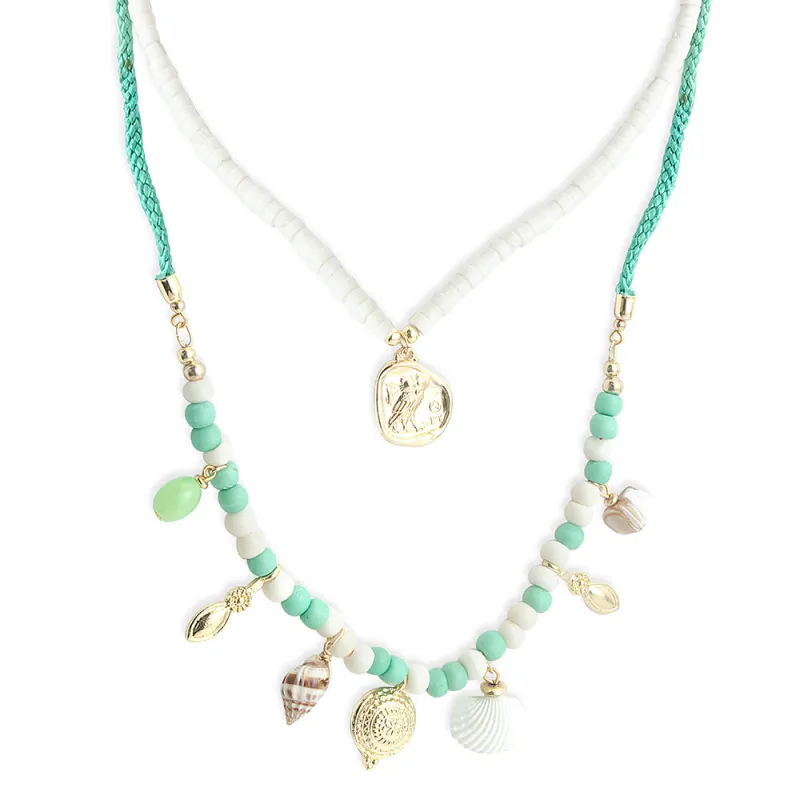 My Treasures Necklace In Green made by Myra Bag