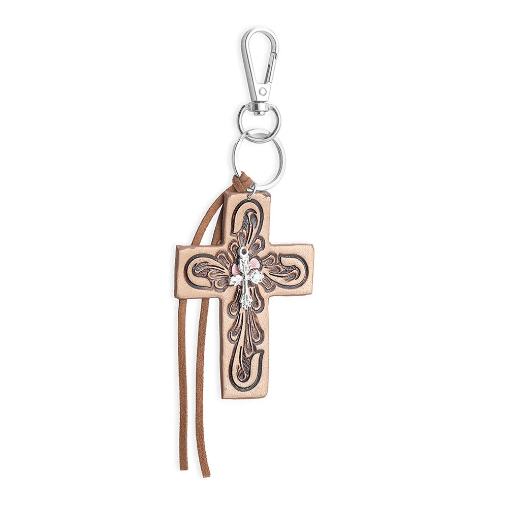 Mission Rose Cross Key Fob sold by Myra Bag