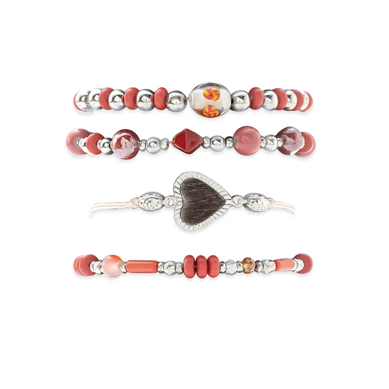Desert Heart & Fire Stacked Bracelet sold by Myra Bag
