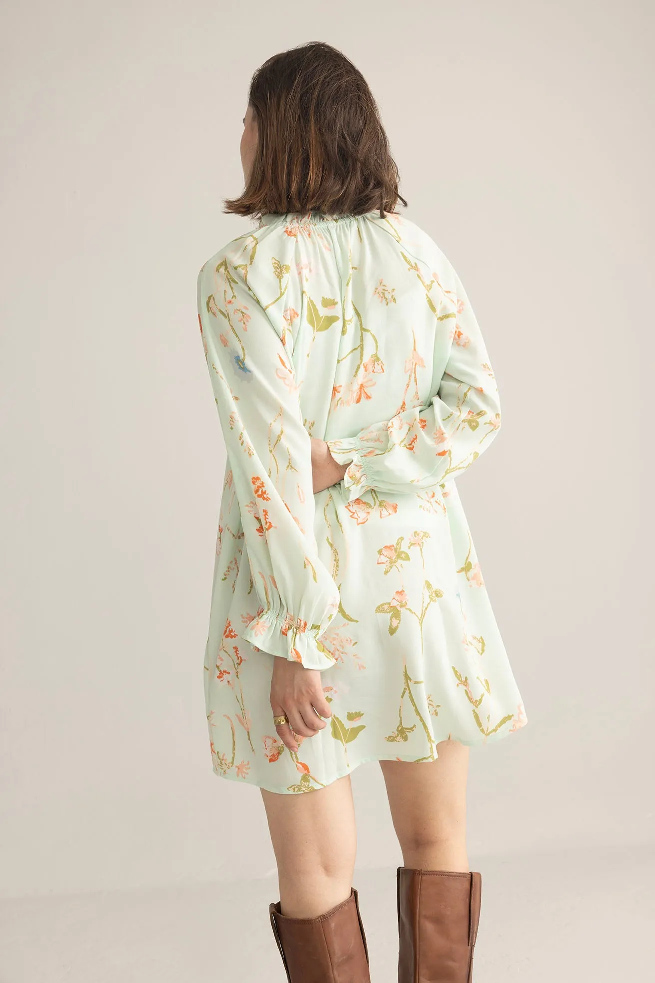 Wildflower Whisper Mini Dress in Mint sold by Myra Bag product image thumbnail 4