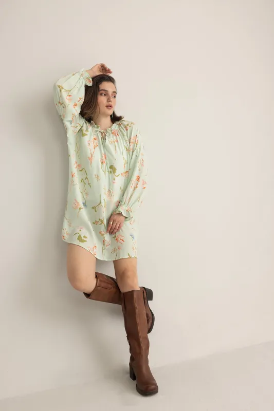 Wildflower Whisper Mini Dress in Mint sold by Myra Bag