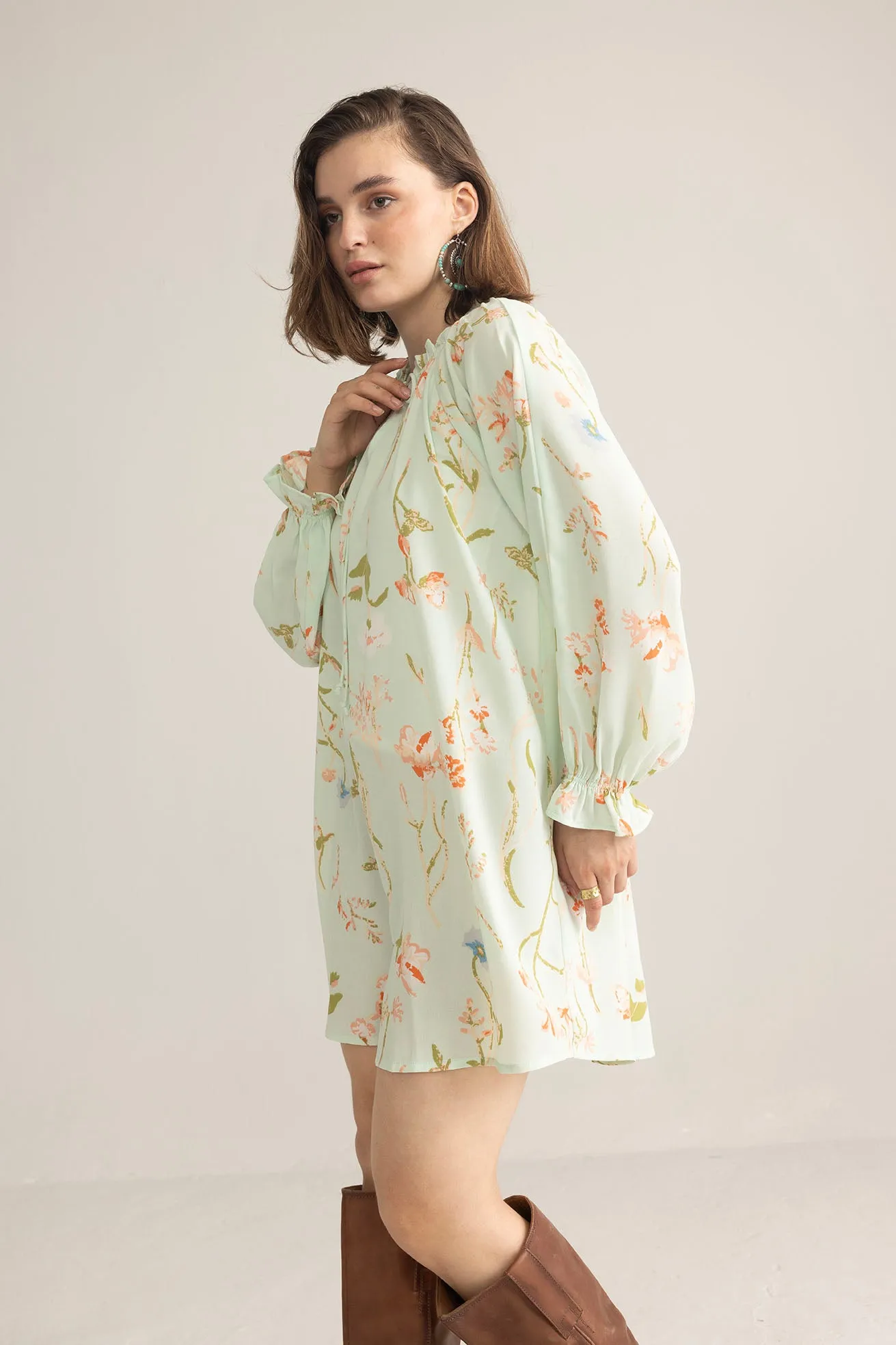 Wildflower Whisper Mini Dress in Mint sold by Myra Bag product image thumbnail 3