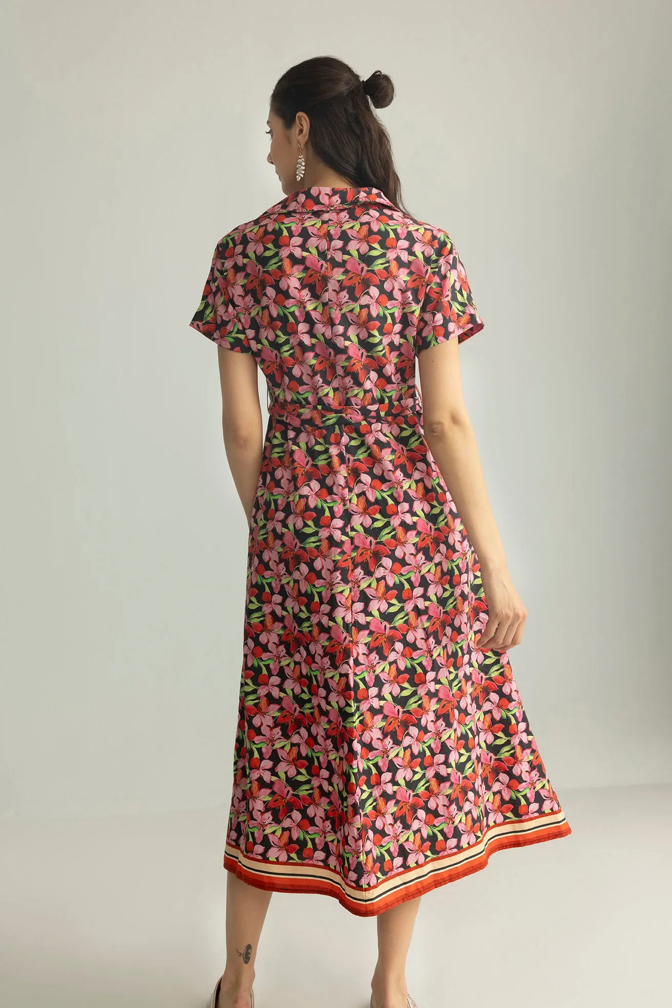 Hibiscus Rush Shirt Dress in Bloom Pink sold by Myra Bag product image thumbnail 3