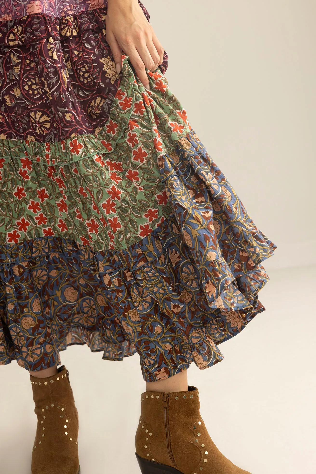 Kismet Patchplay Skirt in Mix-Match Print sold by Myra Bag product image thumbnail 4