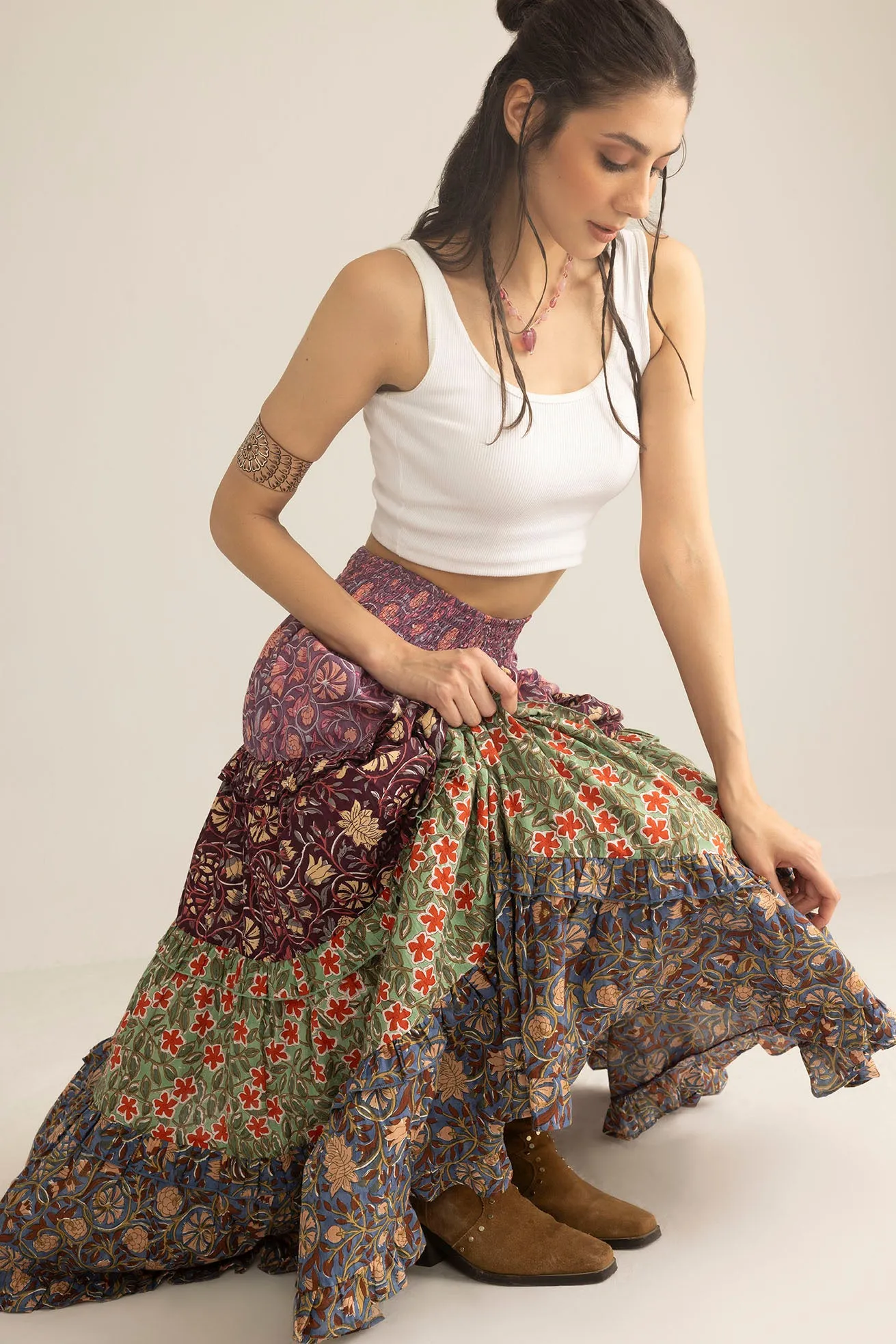 Kismet Patchplay Skirt in Mix-Match Print sold by Myra Bag product image thumbnail 5