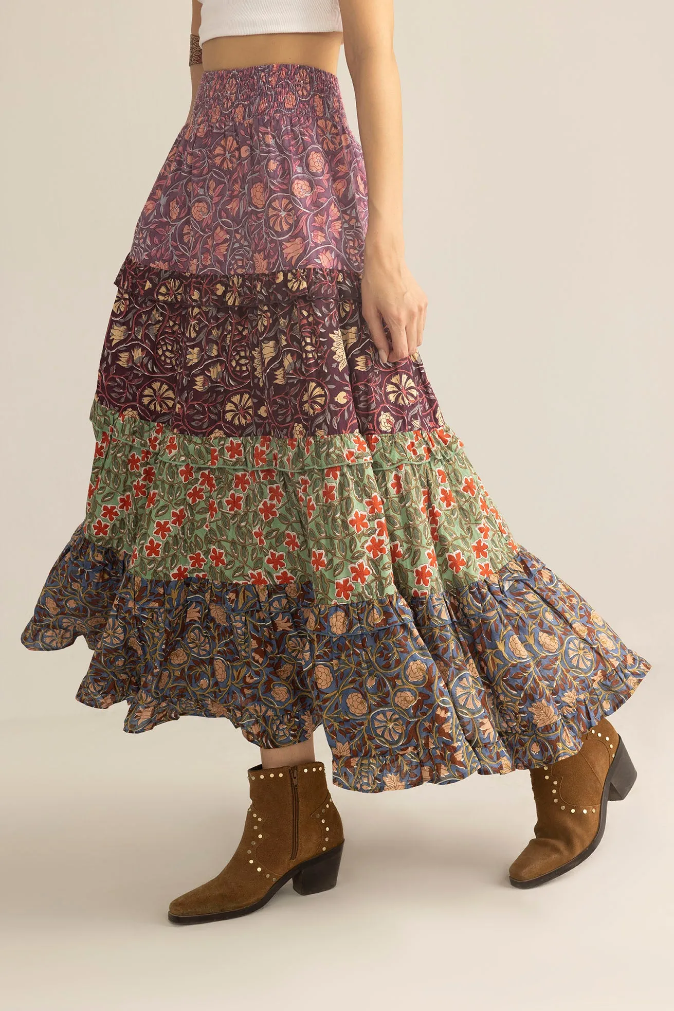 Kismet Patchplay Skirt in Mix-Match Print sold by Myra Bag product image thumbnail 2