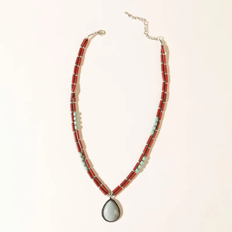 The Carmine Necklace in Scarlet Red sold by Myra Bag