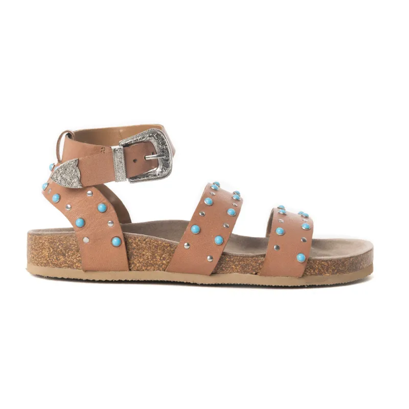Saddle Ridge Trail Leather Sandals in Light Brown sold by Myra Bag