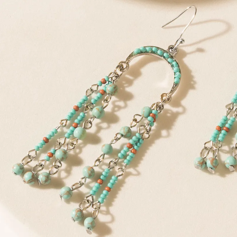 Twin Oasis Drop Earrings in Ocean Blue sold by Myra Bag