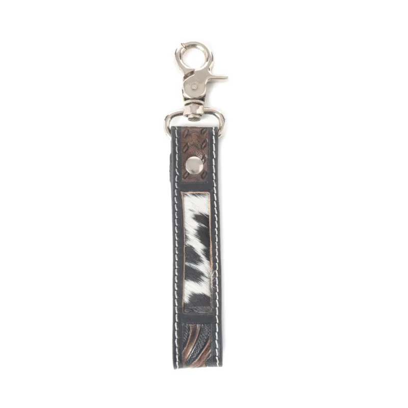 Shadowhorn Hairon Key Fob in Midnight Snow sold by Myra Bag