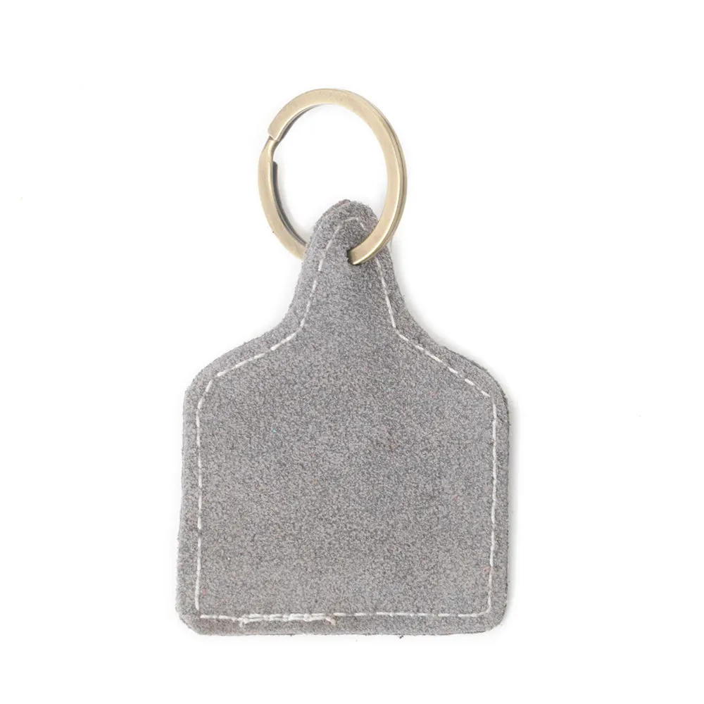 Saddle Mark Embroidered Leather Key Fob in Grey sold by Myra Bag product image thumbnail 2