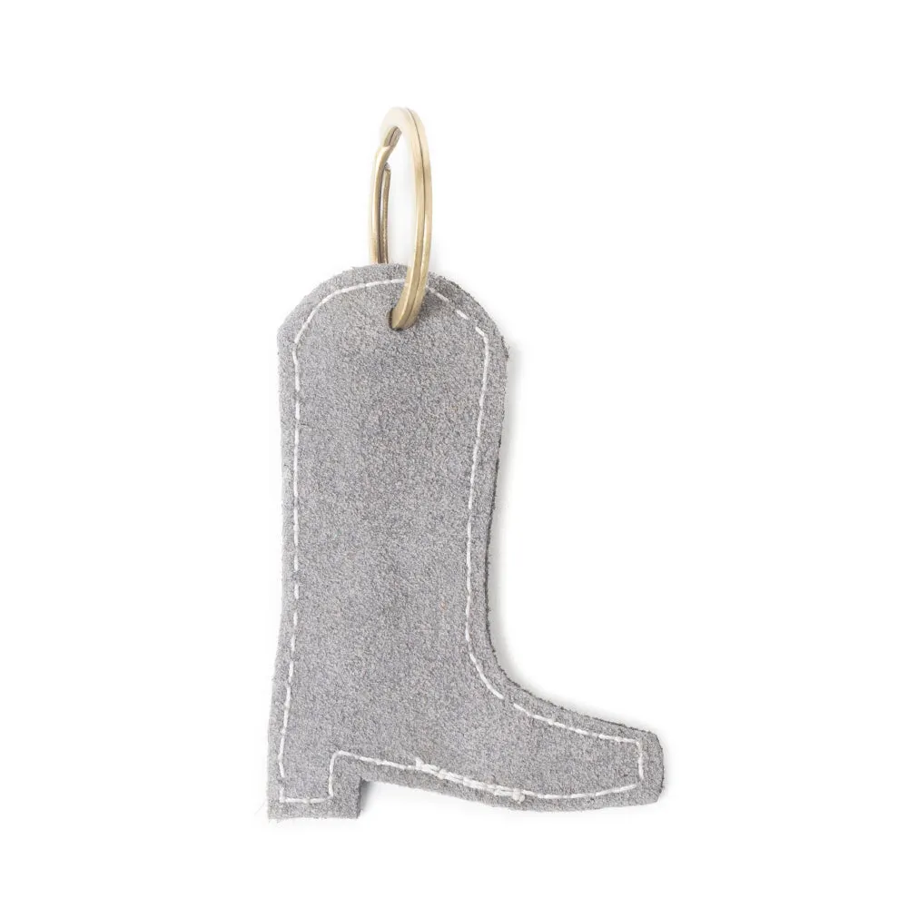 Western Whimsy Leather Key Fob in Bootcut Grey sold by Myra Bag