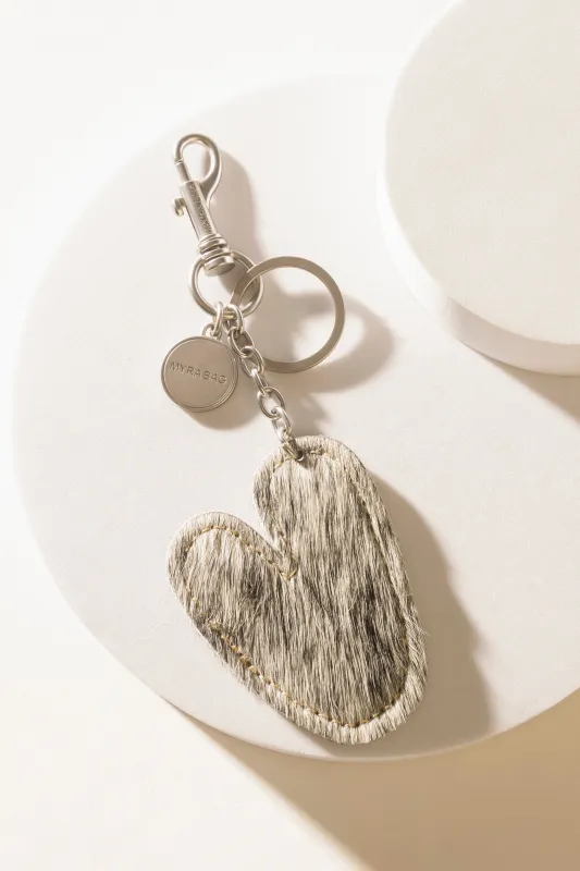 Alpha 'V' Hairon Bag Charm in Vanilla Dust sold by Myra Bag
