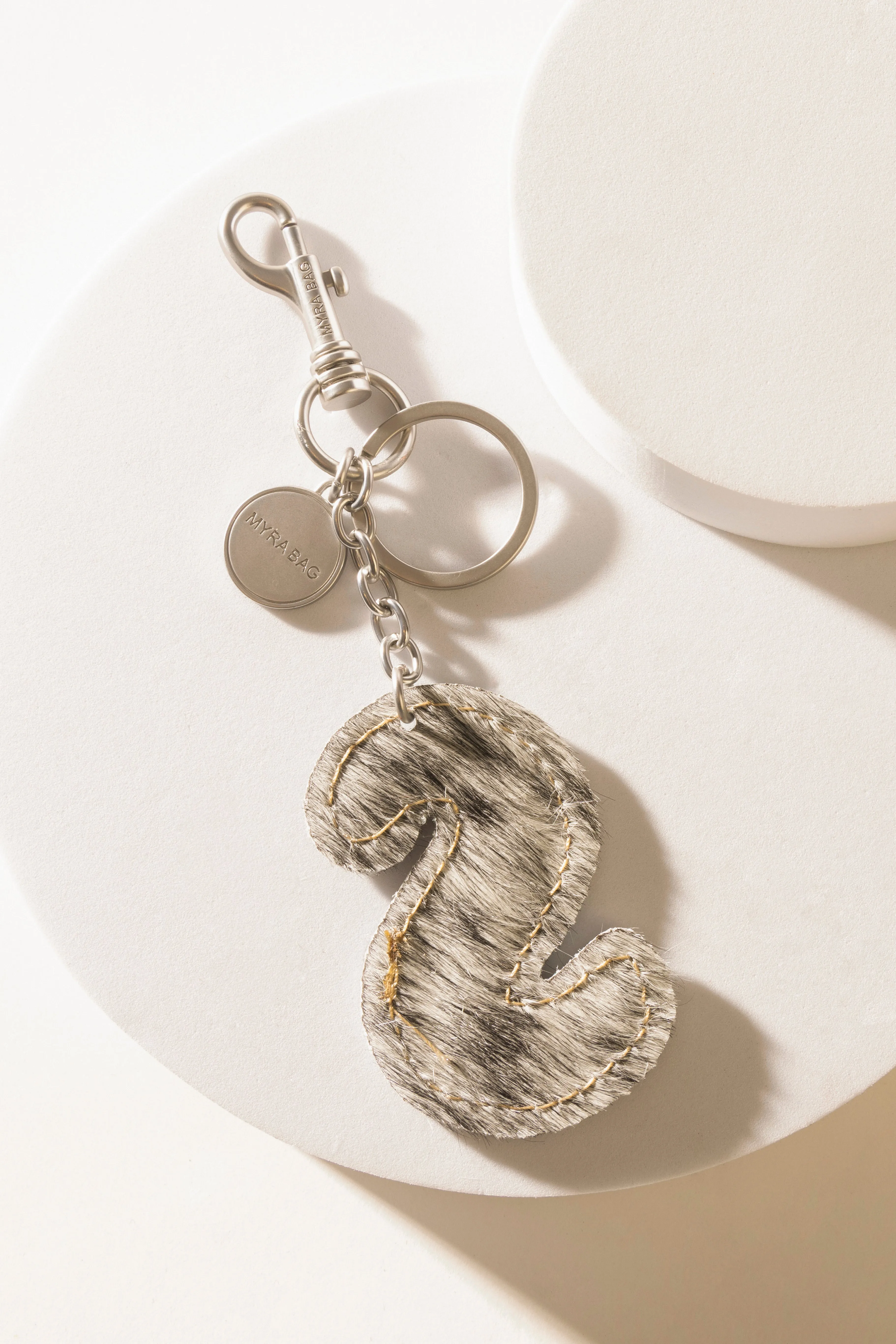 Alpha 'S' Hairon Bag Charm in Vanilla Dust sold by Myra Bag product image thumbnail 2