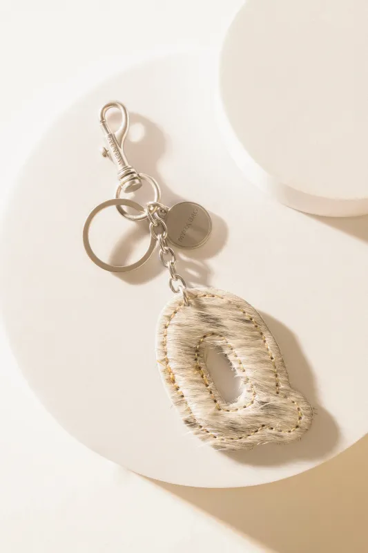 Alpha 'Q' Hairon Bag Charm in Vanilla Dust sold by Myra Bag