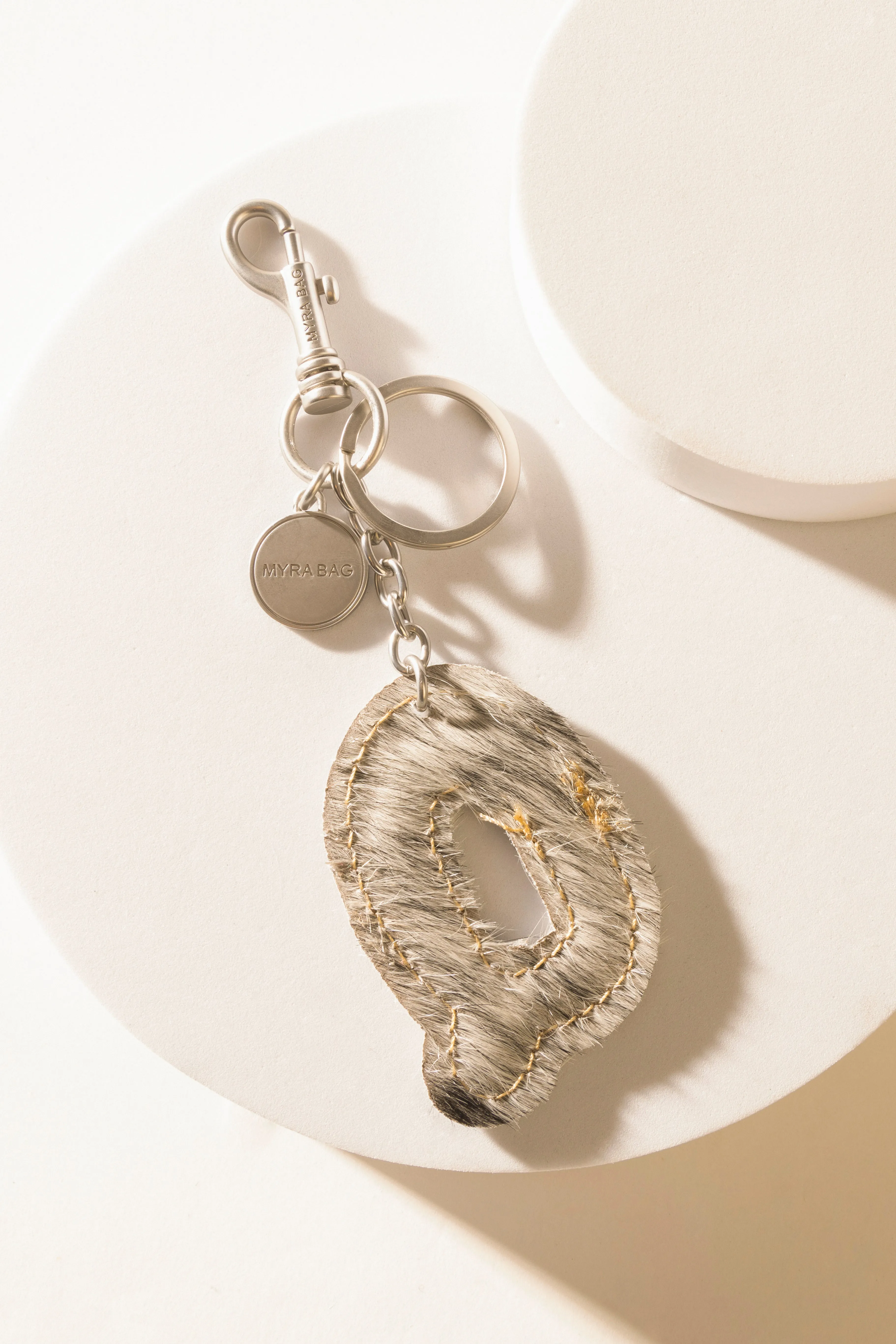 Alpha 'Q' Hairon Bag Charm in Vanilla Dust sold by Myra Bag product image thumbnail 2