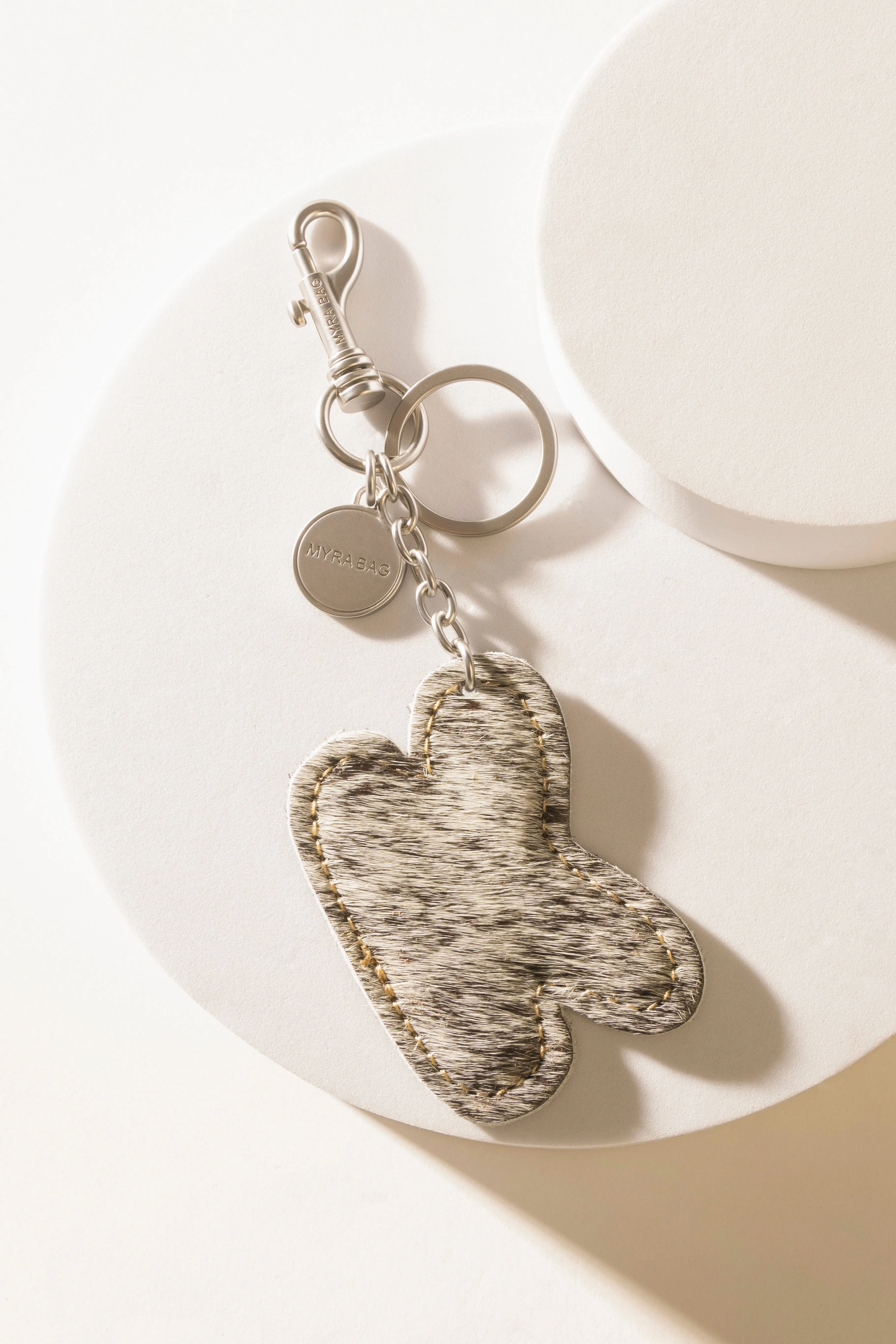 Alpha 'K' Hairon Bag Charm in Vanilla Dust sold by Myra Bag