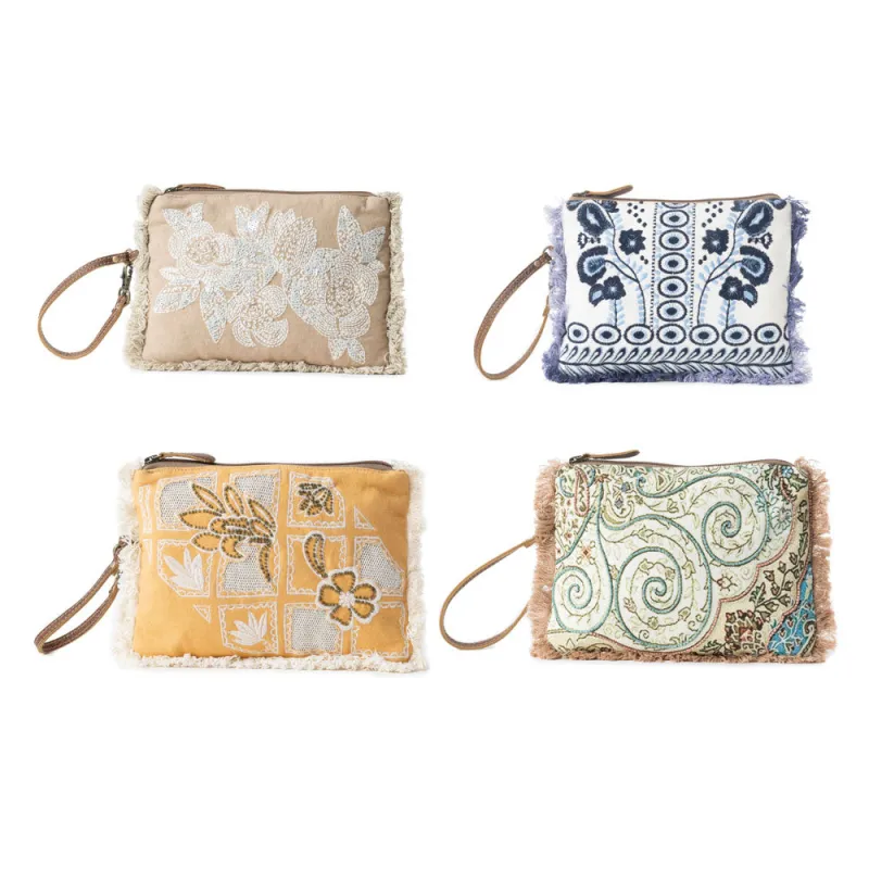 Meadow Lace Embroided Pouch Variant Combo sold by Myra Bag