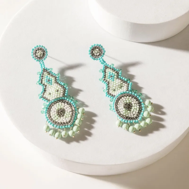 Elara Oasis Earrings in Sage Turquoise sold by Myra Bag