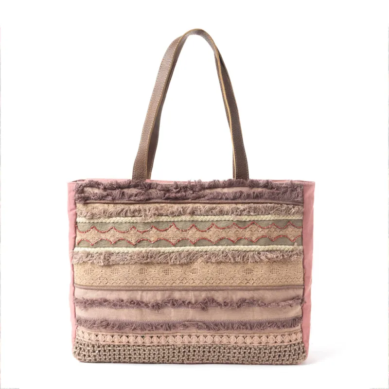 Desert Lace & Fringe Weekender Bag sold by Myra Bag