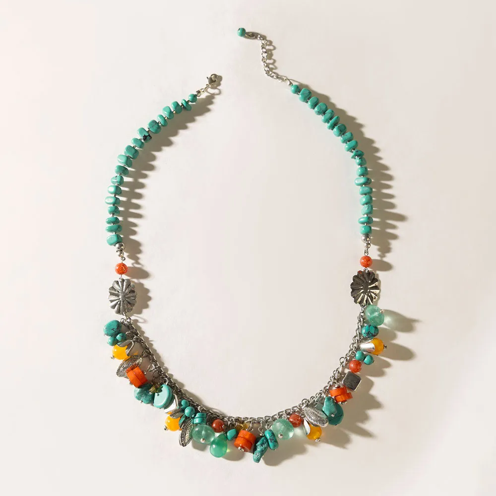Mesa Mosaic Necklace in Sunset Turquoise sold by Myra Bag