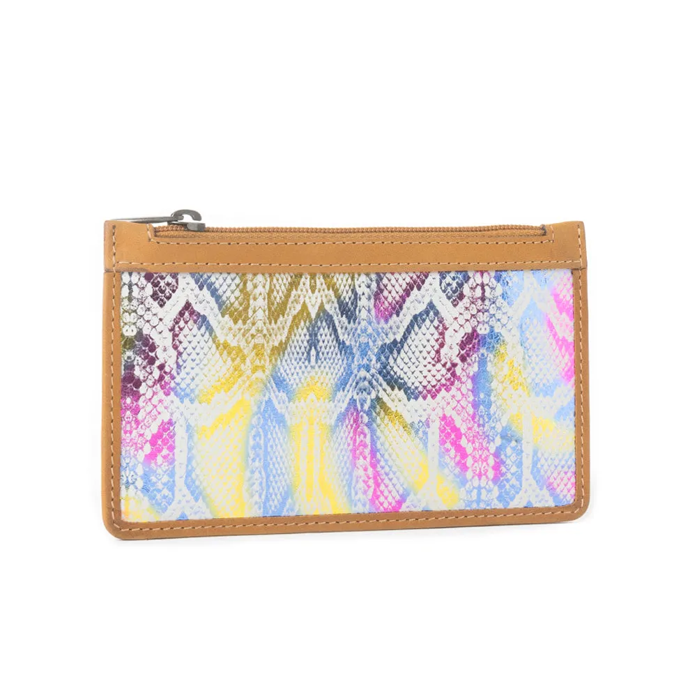 Sahara Bloom Leather Credit Card Holder in Sunset Pastels sold by Myra Bag product image thumbnail 2