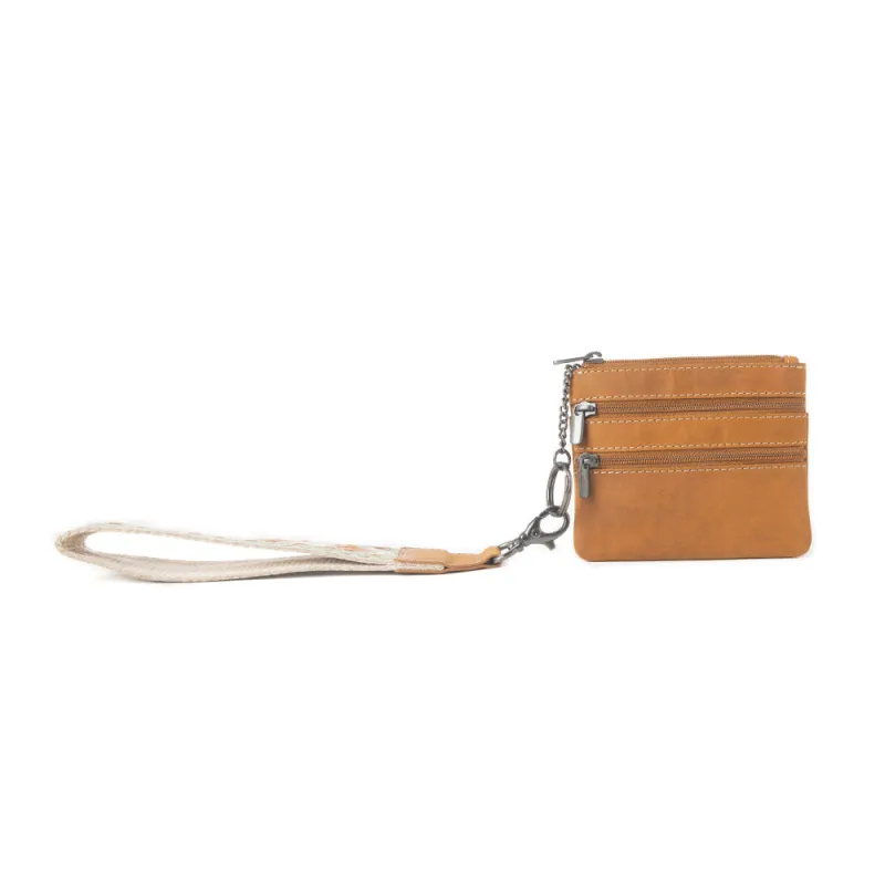 Canyon Breeze Leather Credit Card Holder in Canyon Clay sold by Myra Bag