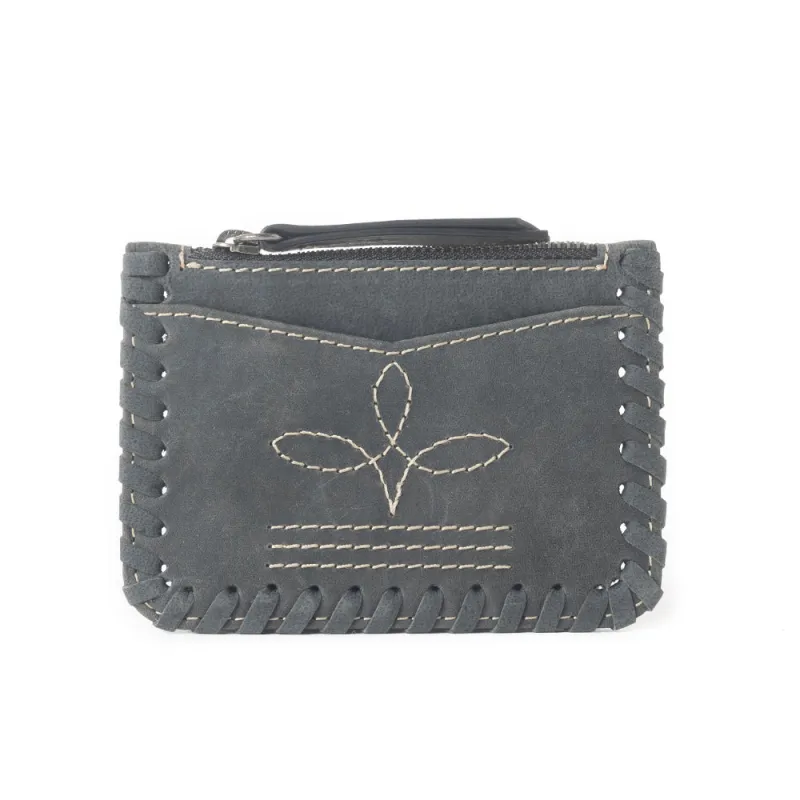 Outlander Edge Western Embroided Credit Card Holder in Ash Grey sold by Myra Bag