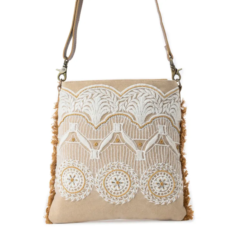 Prairie Lace Shoulder Bag in Cottage White sold by Myra Bag