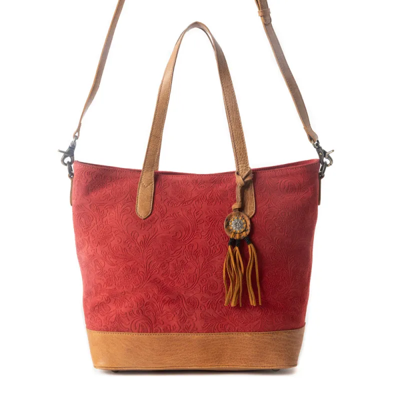 Amber Dune Leather Bag in Red sold by Myra Bag
