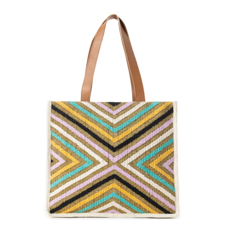 Zia Prism Tote Bag in Sundown Turquoise sold by Myra Bag