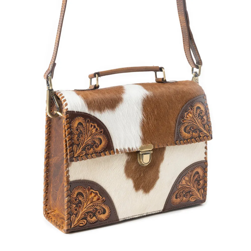 Dakota Dusk Handtooled Bag in Saddle Dust & Moonlight sold by Myra Bag product image thumbnail 3
