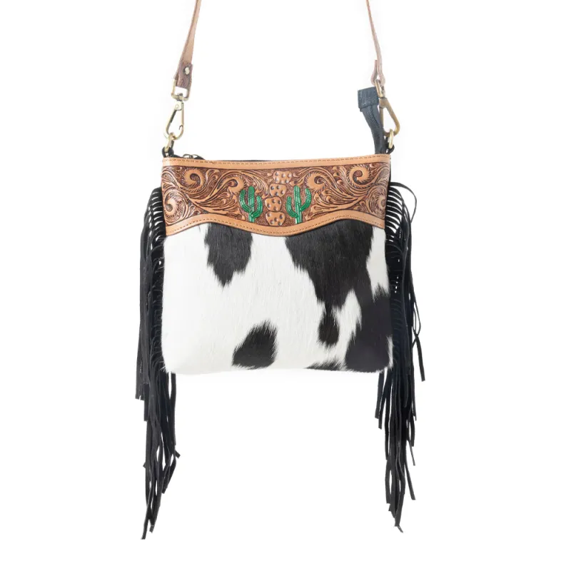 Sonora Charm Handtooled Bag in Black & White sold by Myra Bag