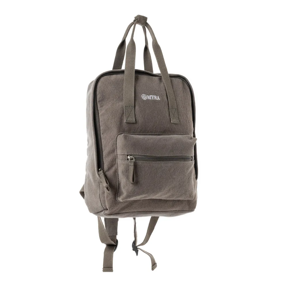 Pioneer Trek Canvas Backpack Bag in Grey sold by Myra Bag product image thumbnail 2