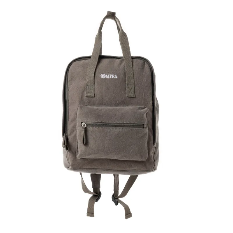 Pioneer Trek Canvas Backpack Bag in Grey sold by Myra Bag
