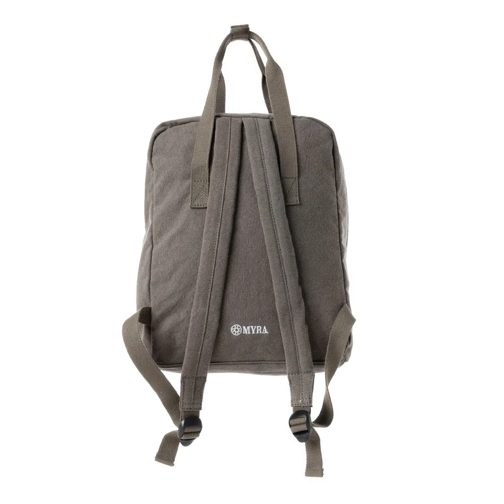 Pioneer Trek Canvas Backpack Bag in Grey sold by Myra Bag product image thumbnail 3