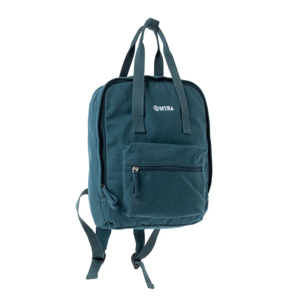 Pioneer Trek Canvas Backpack Bag in Blue sold by Myra Bag product image thumbnail 2