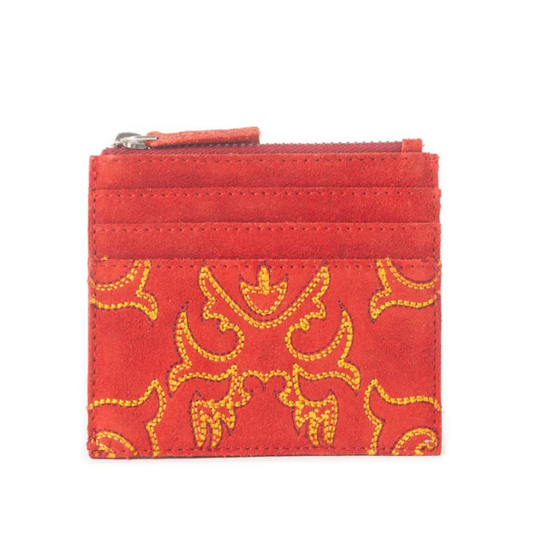 Cactus Sky Western Embroidered Credit Card Holder in Red sold by Myra Bag
